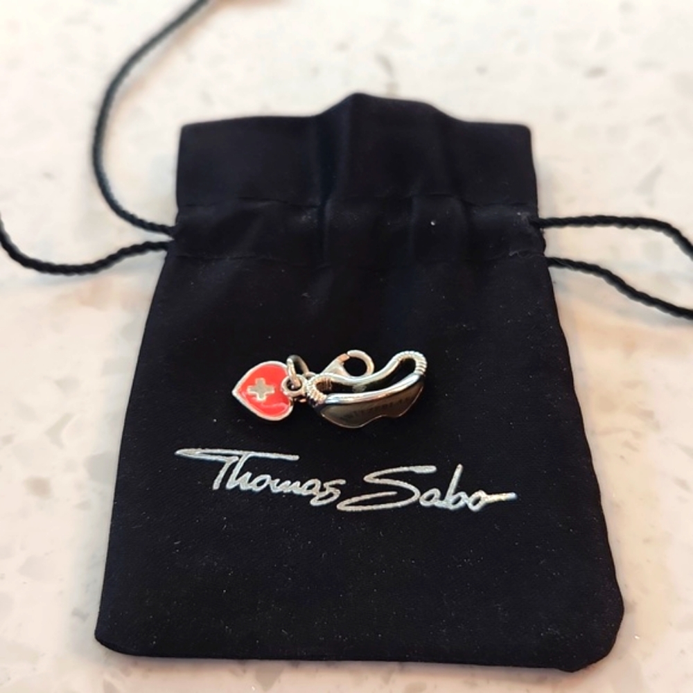 Thomas Sabo Sterling Silver Switzerland Goggles and Heart‎ Charm